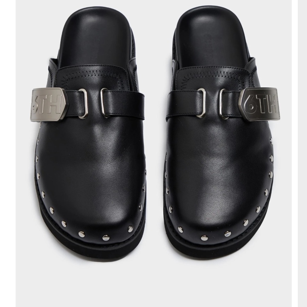 Stylish Black Leather Slip-On Loafers with Metallic Accents